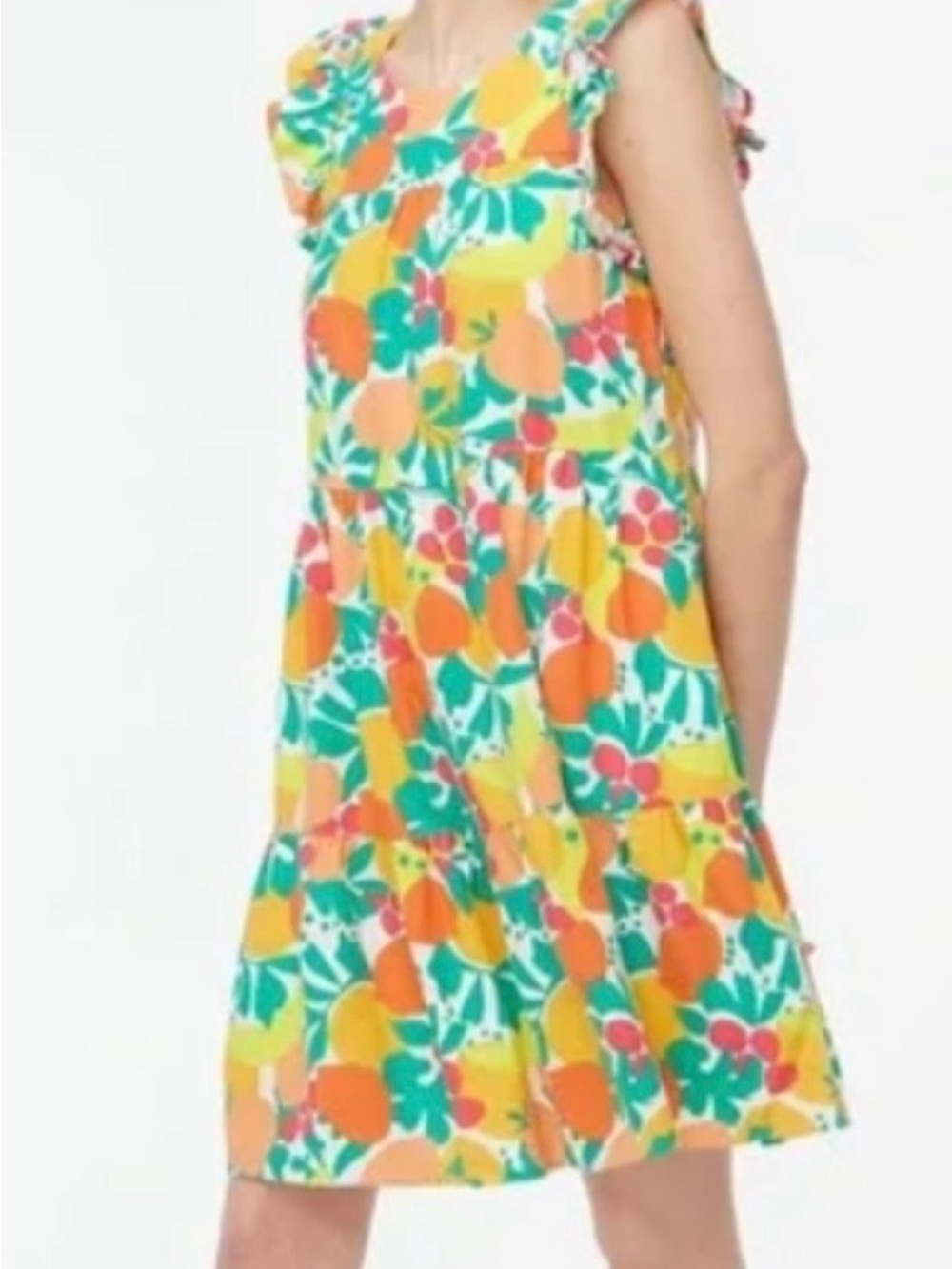 JCrew Linen Blend Bright Floral Sz 2 Sundress Dress Yellow & Green